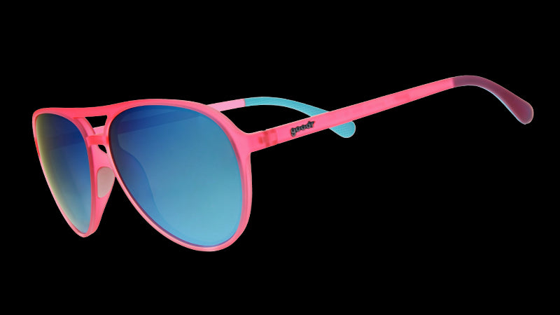 Carl è il mio Co Pilot | montatura da aviatore rosa con lenti blu | occhiali da sole Goodr MACH G