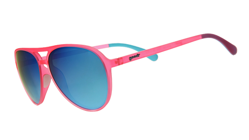 Carl è il mio Co Pilot | montatura da aviatore rosa con lenti blu | occhiali da sole Goodr MACH G