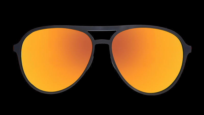 Call Me Tarmac Daddy | montatura da aviatore nera con lenti ambrate | occhiali da sole Goodr MACH G