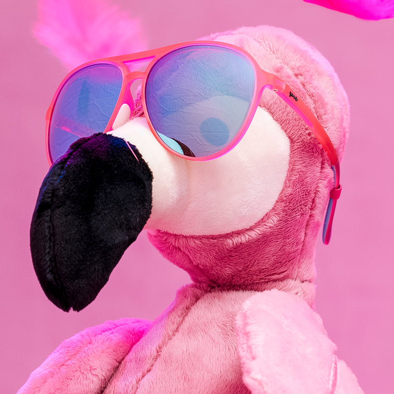 Carl è il mio Co Pilot | montatura da aviatore rosa con lenti blu | occhiali da sole Goodr MACH G