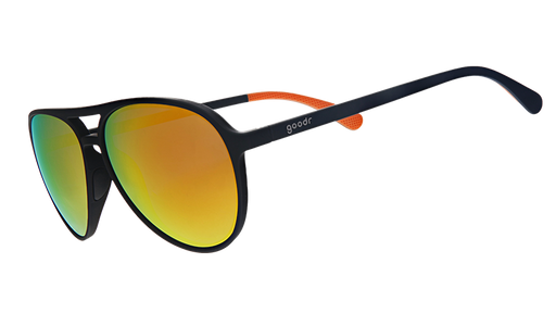 Call Me Tarmac Daddy | montatura da aviatore nera con lenti ambrate | occhiali da sole Goodr MACH G