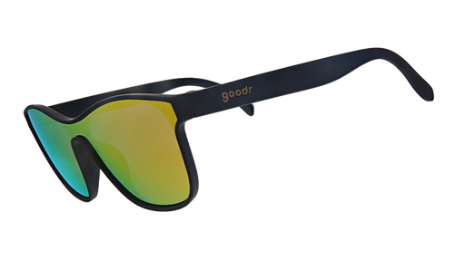 From Zero to Blitzed | Occhiali da sole neri in stile futuristico con lenti ambrate | Occhiali da sole Goodr